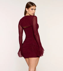 Shimmer Layer Glitter Mesh Bolero