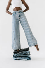 Kadie High Rise Striped Baggy Jeans