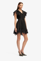 Isla Appliqué Mini Dress - Ebony