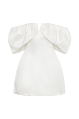 Portia Off Shoulder Satin Corset Dress - White