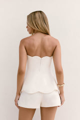 Dewdrop Dreams Strapless Top White