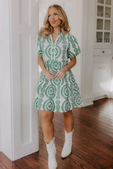 Sunny Outlook Eyelet Mini Dress In Green