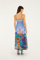 Multicolor Dream Landscape Sleeveless Maxi Dress