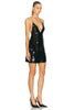 Sequin Slip Mini Dress In Black