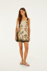Sand Nature Square Neck Mini Dress