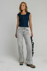 Vinnie Mid Rise Wide Leg Jeans