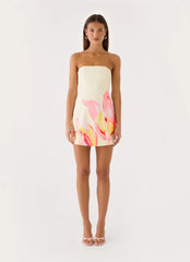 Dalanis Strapless Mini Dress - Floral Print