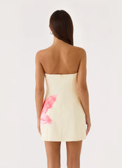 Dalanis Strapless Mini Dress - Floral Print
