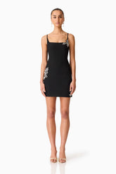 Veda Embellished Mini Dress in Black