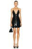 Sequin Slip Mini Dress In Black