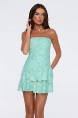 Entrance Only Strapless Mini Dress Mint