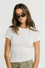 Merritt Texture Top in Cream