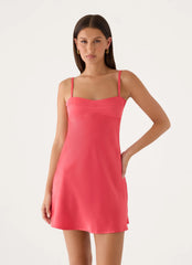 Beachside Slip Mini Dress - Hot Pink
