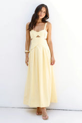 Wild Dahlia Maxi Dress Yellow