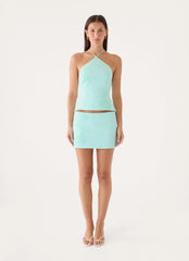 Sweet Tune Mini Skirt - Aqua