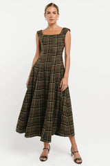 Georgia Plaid Maxi Dress