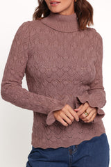 Baker Pointelle Sweater - Mauve