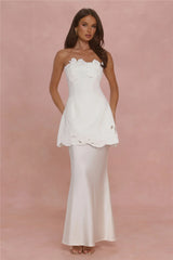 Style Expression Strapless Embroidered Mini Dress White