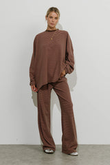 Shelby Striped Pants in Brown