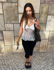 Lace strappy top