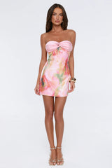 Luxury Edit Sequin Strapless Mini Dress Pink