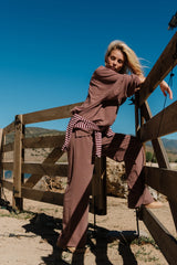 Shelby Striped Pants in Brown