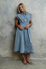 Sayla Denim Midi Dress