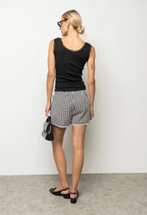 Maia Gingham Shorts in Black