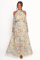 Hilary Pleated Maxi Dress - Garden Floral