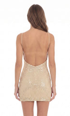 Sequin Bodycon Dress in Gold