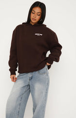 Offstage Printed Oversized Hoodie Chocolate