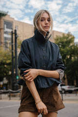 PREORDER - Colette Oversized Trench Jacket in Navy