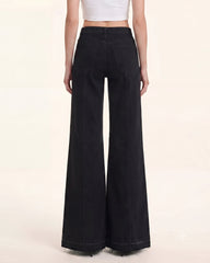 The Rebel Pink Ribbon Split Fray Jeans - Black