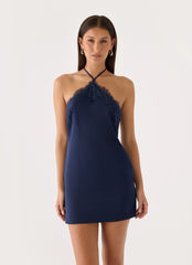 Samaria Halter Mini Dress - Navy