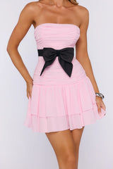 Caught In The Moment Strapless Mini Dress Pink