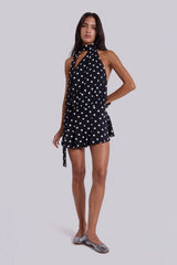 Enya Backless Mini Dress in XL Polkadot