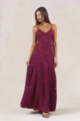 Dancing Spark Maxi Dress Wine