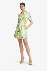 Brigitte Mini Dress - Wisteria Print