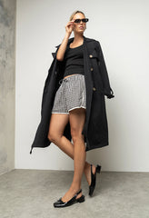 Maia Gingham Shorts in Black