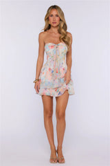 Let’s Get Dressed Strapless Mini Dress Multi