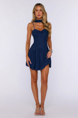 Sunset Blur Mesh Mini Dress Navy