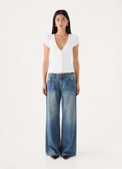 Panasi Button Up Top - White