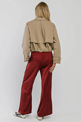 Elena Cropped Bubble Trench Jacket