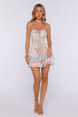 Let’s Get Dressed Strapless Mini Dress Multi
