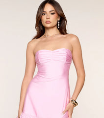 Flirty Invite Ruffle A-Line Mini Dress