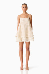 Vessia Shift Mini Dress in Cream