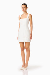 Odelia Beaded Mini Dress in White