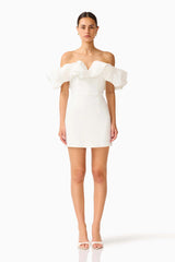 Solae Tulip Mini Dress in White