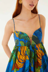 Blue Banana Grapes Sleeveless Mini Dress