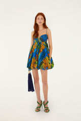 Blue Banana Grapes Sleeveless Mini Dress